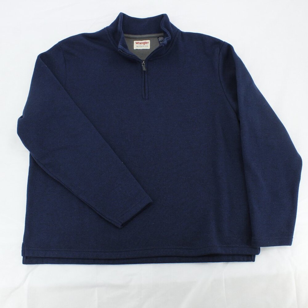 Wrangler Authentics Men's‎ Fleece Quarter-Zip Pullover - Mood Indigo - Size XL